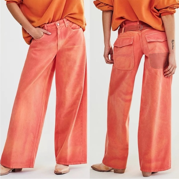 We The Free Denim - Free People x We the Free waterfall baggy wide leg jeans